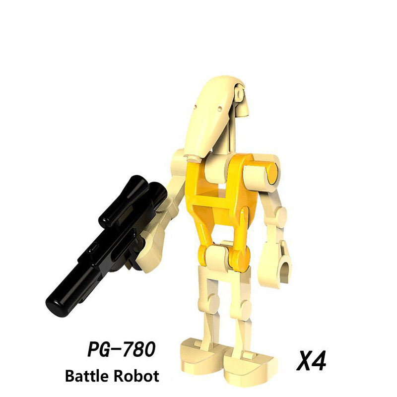 C009-014 Star Wars Minifigures Building Blocks Battle Droid Super Battle Droid Roger Action Mini Figures Assemble MOC DIY Weapon Game Bricks Educational Toys Gift for Children Boys