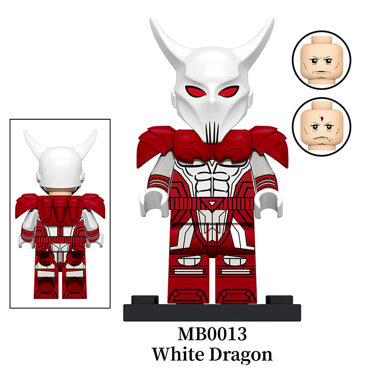 MB0013-0014 American DC Marvel Movie Peacemaker Minifigs Building Blocks White Dragon Blue Action Figures Model Children Toys Boys