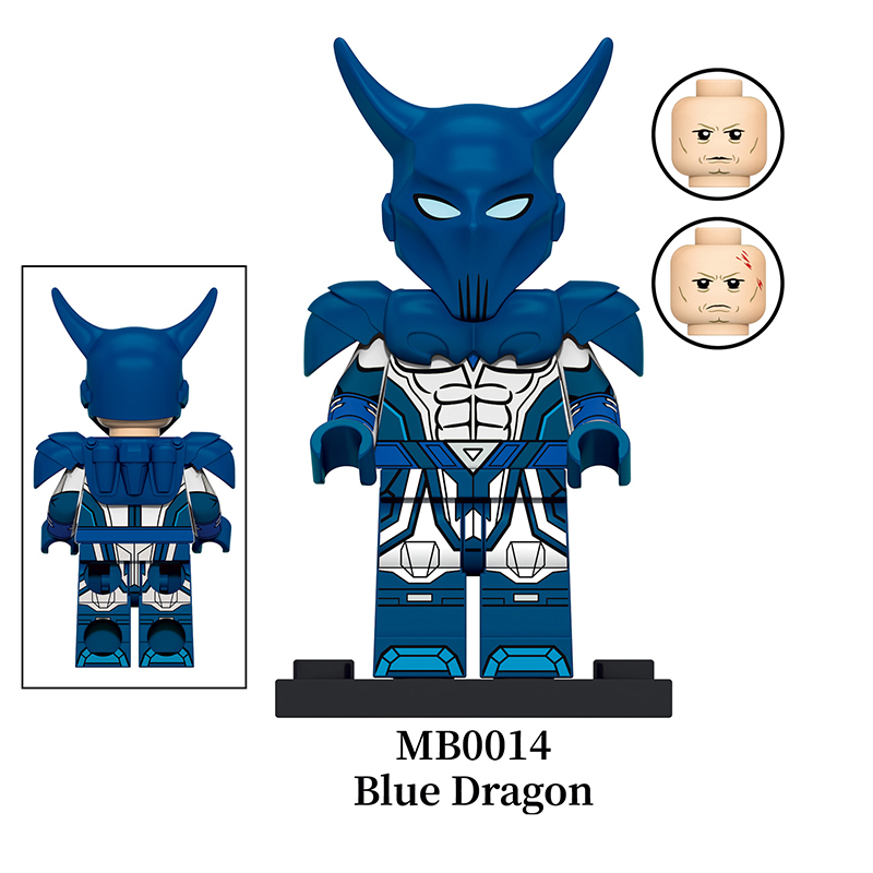 MB0013-0014 American DC Marvel Movie Peacemaker Minifigs Building Blocks White Dragon Blue Action Figures Model Children Toys Boys