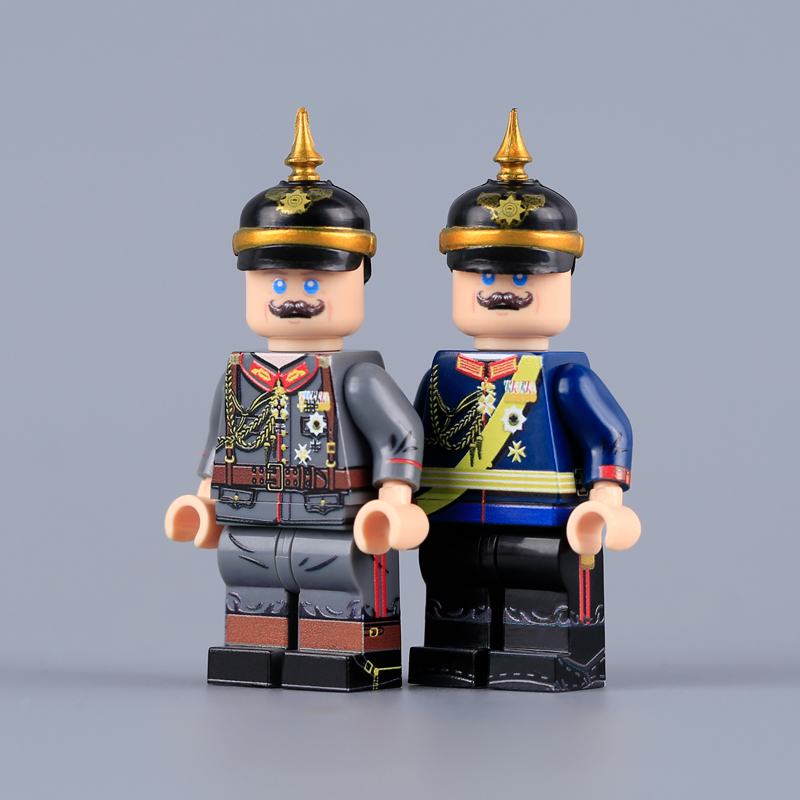 MT78-81 WW1 Prussian Soldiers Officer Minifigs Building Blocks Military Army Weapon Gun Helmet Accessories Flint Spear Corporal Toy Boy Gift