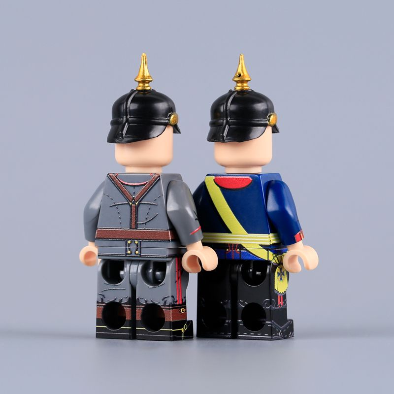 MT78-81 WW1 Prussian Soldiers Officer Minifigs Building Blocks Military Army Weapon Gun Helmet Accessories Flint Spear Corporal Toy Boy Gift