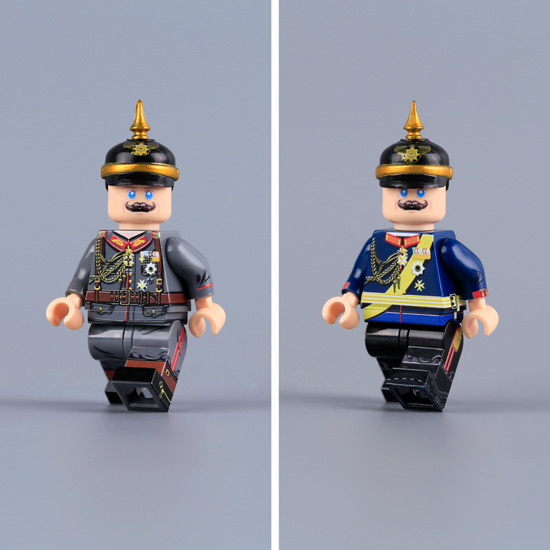 MT78-81 WW1 Prussian Soldiers Officer Minifigs Building Blocks Military Army Weapon Gun Helmet Accessories Flint Spear Corporal Toy Boy Gift