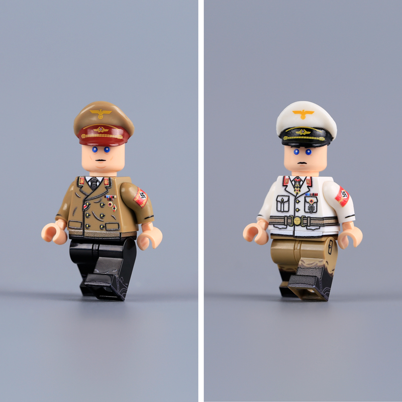 HTL027-028 WW2 German SA Leader Ernst Röhm Minifigs Building Blocks UV Printing Röhm SA Uniform Army Heinrich Himmler Soldier Bricks Toys