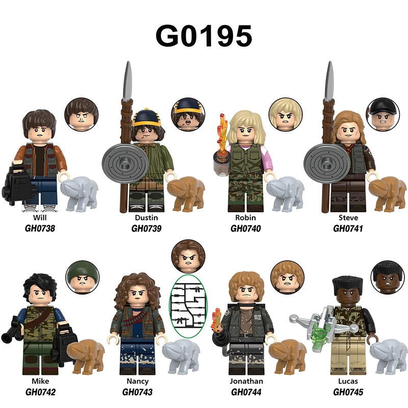 G0194 Stranger Things Series Minifigs Building Blocks Hopper Vecna Cartoon Eleven Papa Billy Erica Figures Models Toys Gifts Children