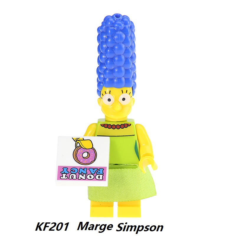M1001 M1002 American Cartoon The Simpsons Minifigs Buildiing Blocks Marge Homer Action Figure Toys Gift Children