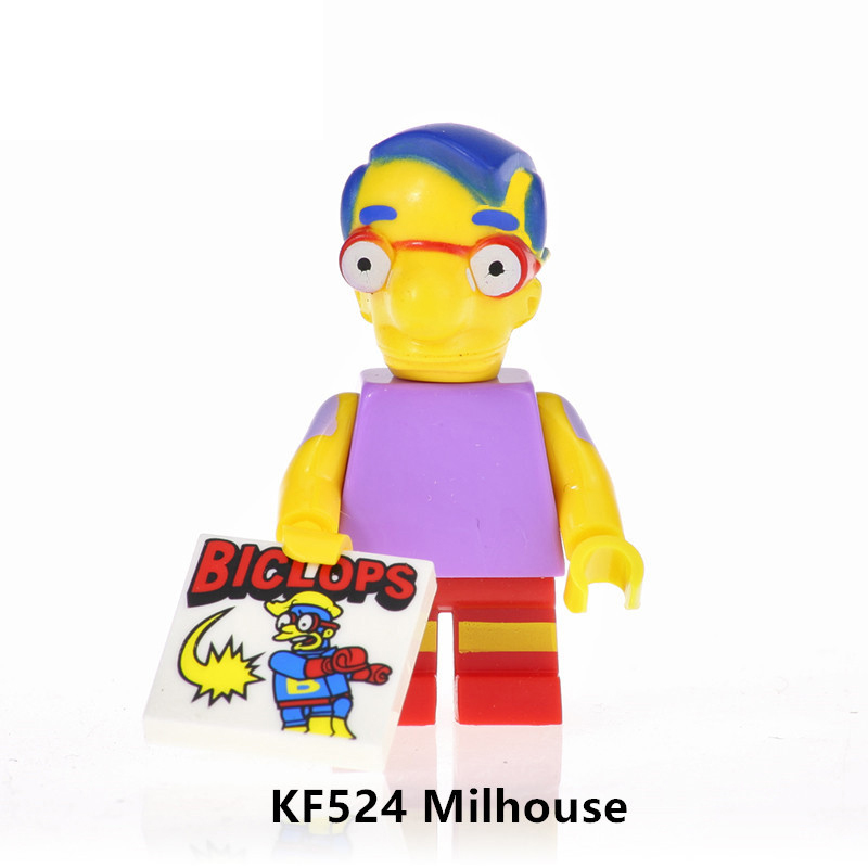 M1001 M1002 American Cartoon The Simpsons Minifigs Buildiing Blocks Marge Homer Action Figure Toys Gift Children