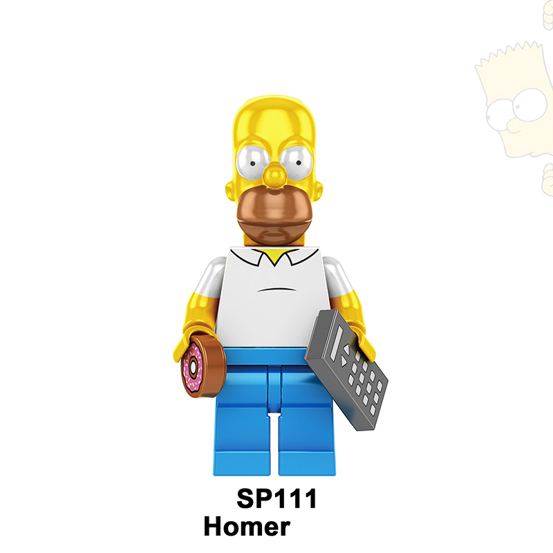 M1001 M1002 American Cartoon The Simpsons Minifigs Buildiing Blocks Marge Homer Action Figure Toys Gift Children