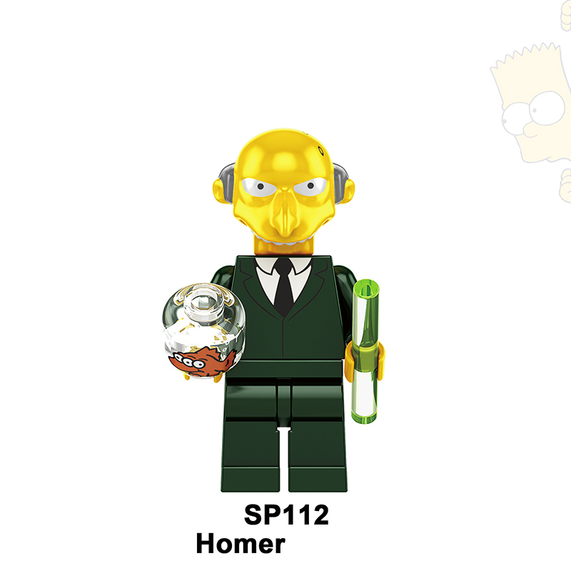 M1001 M1002 American Cartoon The Simpsons Minifigs Buildiing Blocks Marge Homer Action Figure Toys Gift Children