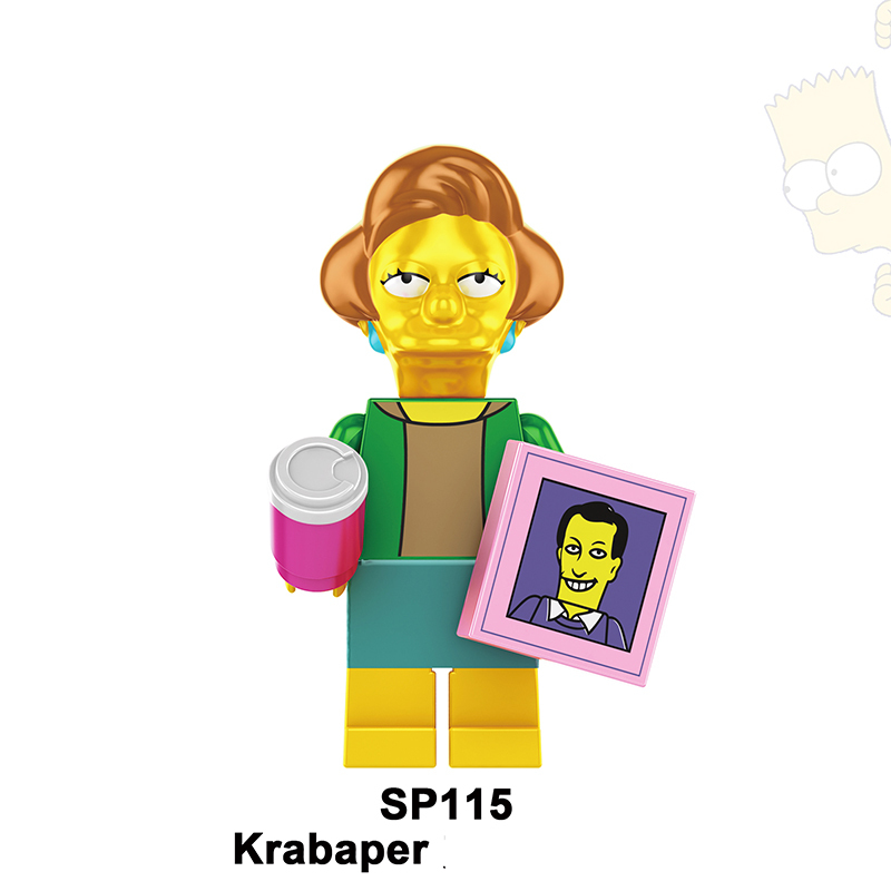 M1001 M1002 American Cartoon The Simpsons Minifigs Buildiing Blocks Marge Homer Action Figure Toys Gift Children