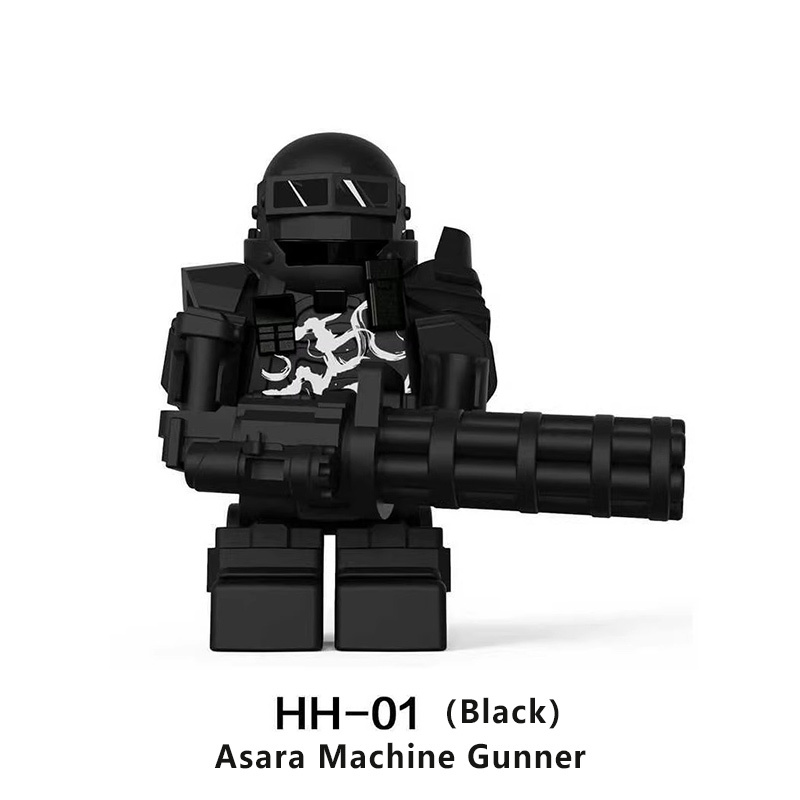 ZX82502 City MOC Military Delta Operator - Deep Blue (Desert Yellow) Army Minifigs Building Blocks Gun Heavy Weapon Gun Helmet Vest Toys Boys Gifts