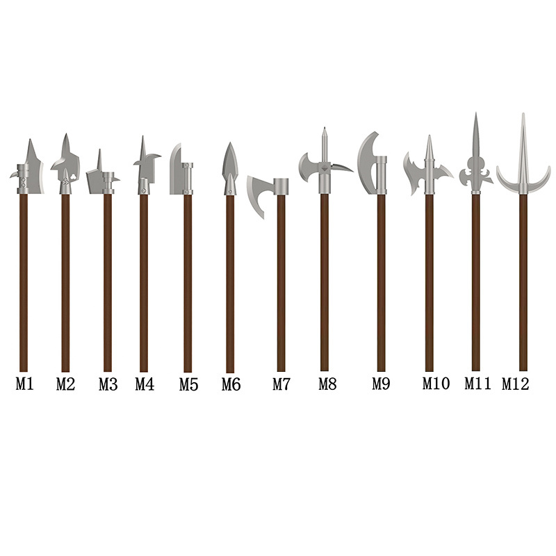 M1-M6 MOCMedieval Weapons Building Blocks Kit Gun spear Glock Knight Weapon  Soldiers Equipment Bricks Kids Toys
