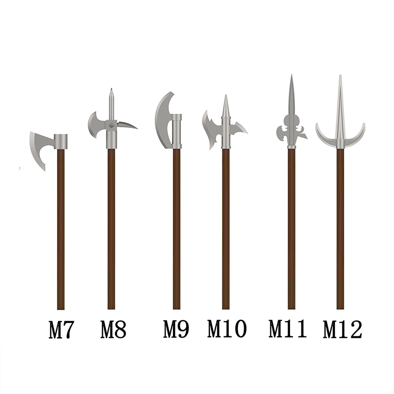 M1-M6 MOCMedieval Weapons Building Blocks Kit Gun spear Glock Knight Weapon  Soldiers Equipment Bricks Kids Toys