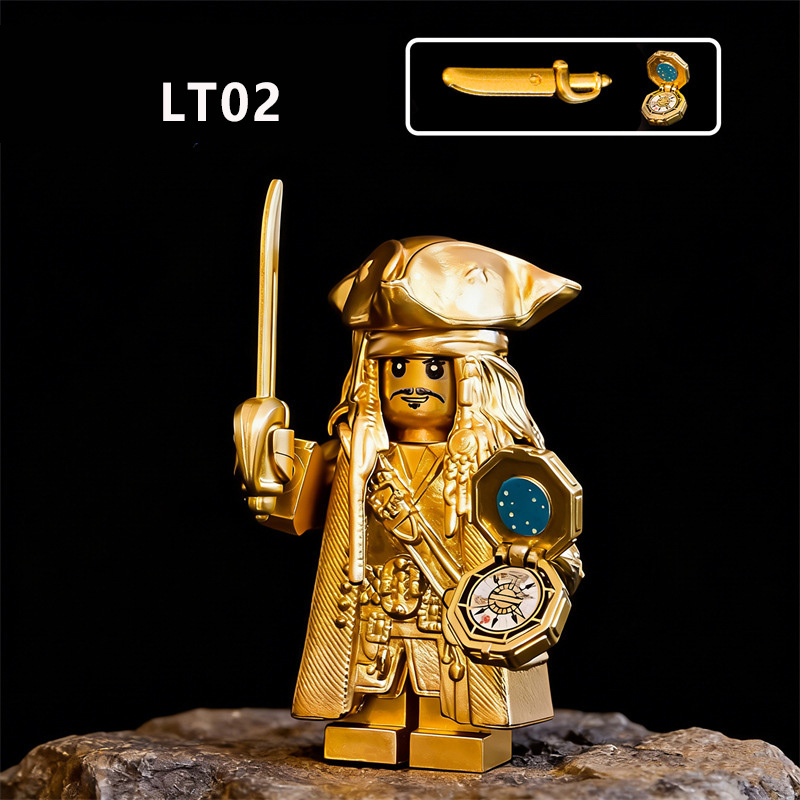 OMC Pirate Minifigure Captain Jack Bandana Hat Building Blocks Figure Toy Kids Collectible Compatible Gift LT02 LT03 LT04