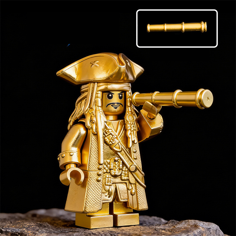 OMC Pirate Minifigure Captain Jack Bandana Hat Building Blocks Figure Toy Kids Collectible Compatible Gift LT02 LT03 LT04