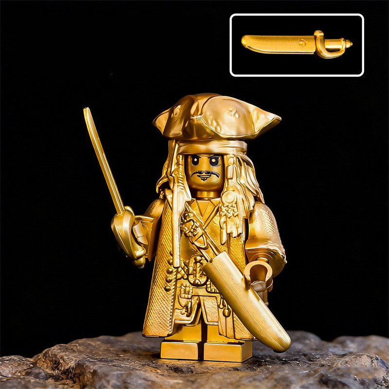 OMC Pirate Minifigure Captain Jack Bandana Hat Building Blocks Figure Toy Kids Collectible Compatible Gift LT02 LT03 LT04