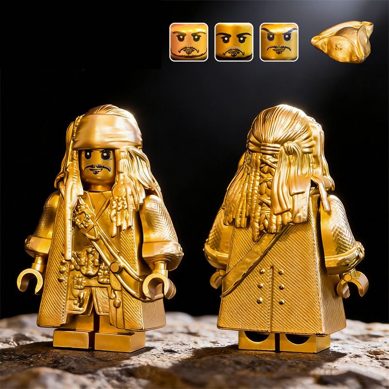 OMC Pirate Minifigure Captain Jack Bandana Hat Building Blocks Figure Toy Kids Collectible Compatible Gift LT02 LT03 LT04