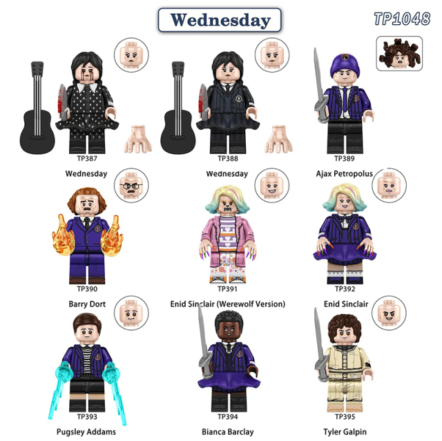 Wednesday Addams Minifigs Building Blocks Set Enid Sinclair Tyler Galpin TV Series Toy Compatible Bricks Collectible Gift TP1048