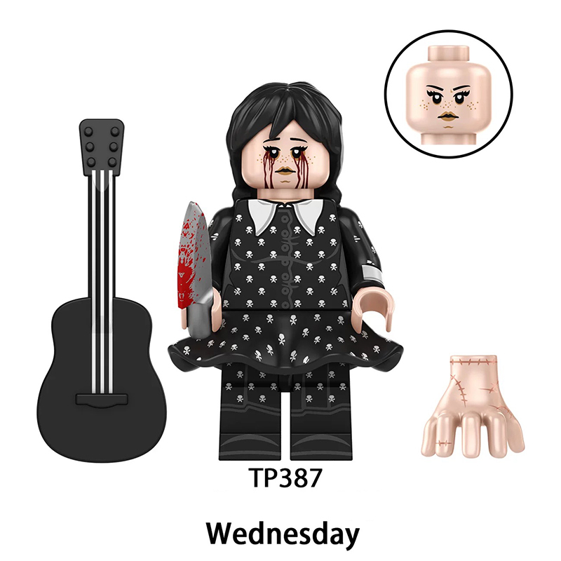 TP1048 Netflix US TV Series Wednesday Addams Minifigs Building Blocks Barry Dort Mini Action Figure Character Accessories Toys Gifts Kids