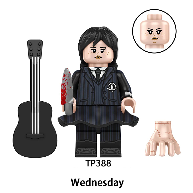 TP1048 Netflix US TV Series Wednesday Addams Minifigs Building Blocks Barry Dort Mini Action Figure Character Accessories Toys Gifts Kids