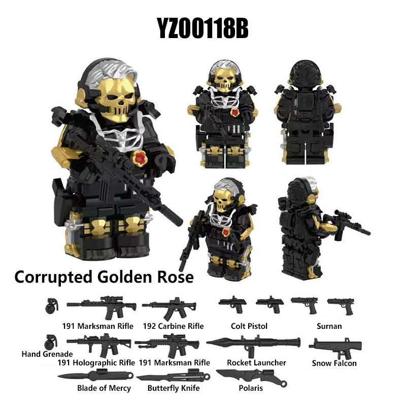 Modern Military Army Soldier Minifigure Tactical Special Forces Gun Weapon Building Blocks Toy Gift for Kids Compatible LT01