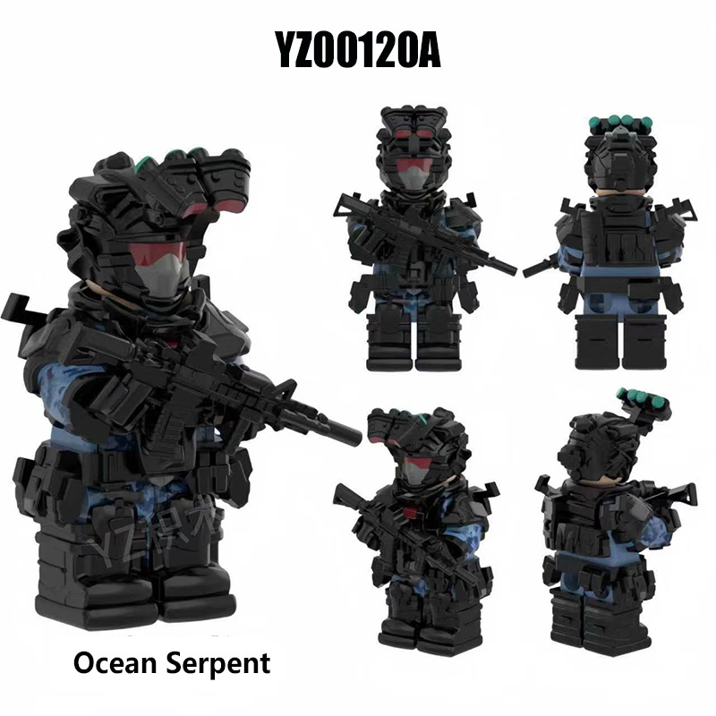 Modern Military Army Soldier Minifigure Tactical Special Forces Gun Weapon Building Blocks Toy Gift for Kids Compatible LT01
