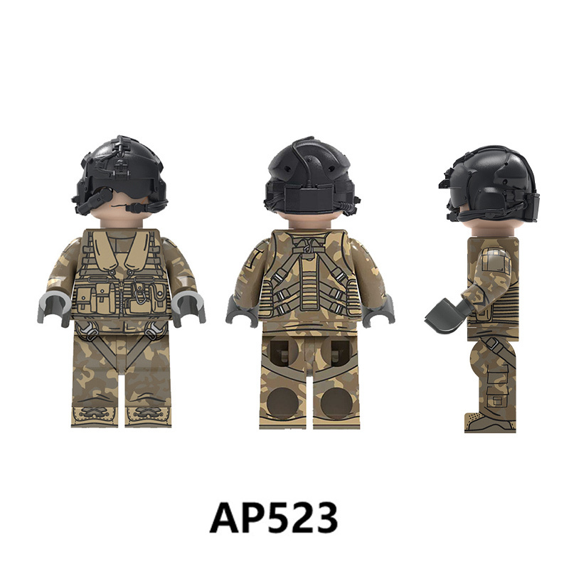 Military Special Forces Minifigures Warden Building Blocks MOC Compatible Bricks Collectible Toy for Kids GG016 GG017