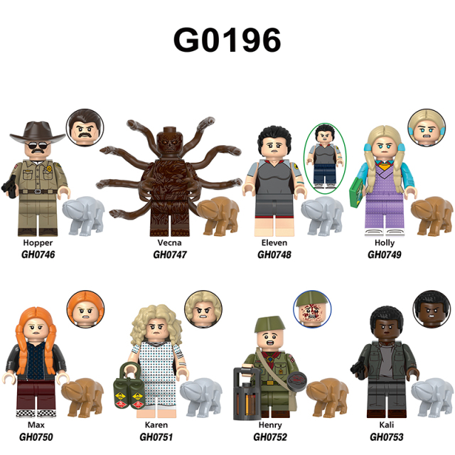 G0196 Stranger Things Series Minifigs Building Blocks  Kali Hopper Henry Vecna Cartoon Eleven Papa Billy Erica Figures Models Toys Gifts Children