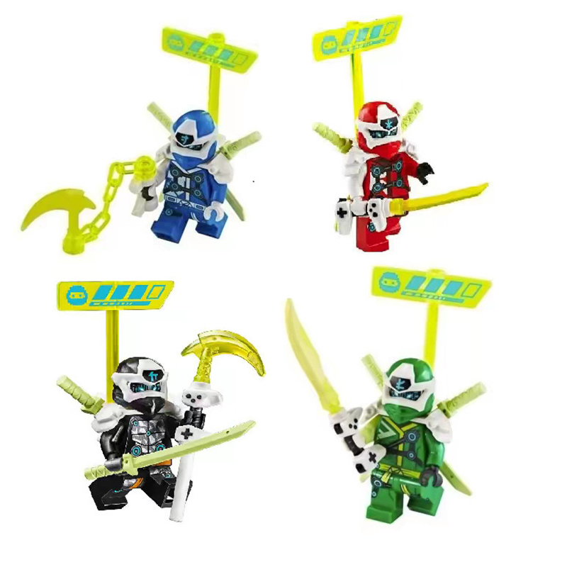  EG175-180 Phantom Ninja Game Series Weapon Minifigs Building Blocks Accessories Shield Sword Lloyd Nya Smith Compatible Toys Boys