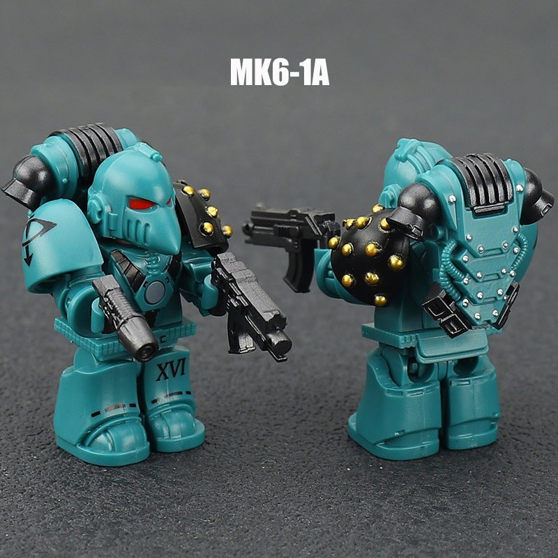 K71-73 MK40 British Game Ultramarines Warhammer Angels Minifigs Building Blocks Warrior Ultramarines Imperial Armour Helmet Toys Gift Boy