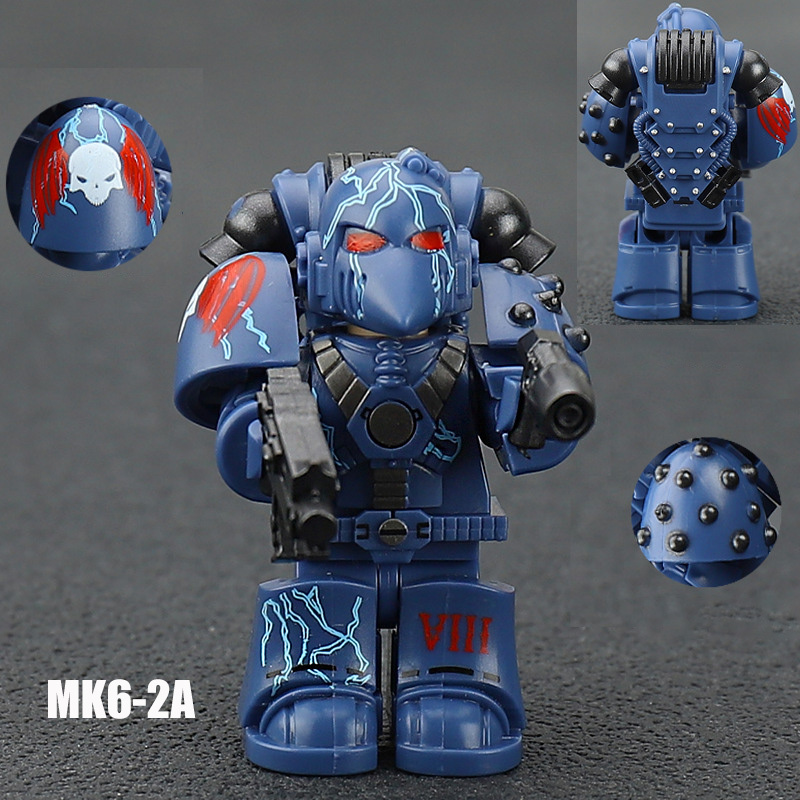 K71-73 MK40 British Game Ultramarines Warhammer Angels Minifigs Building Blocks Warrior Ultramarines Imperial Armour Helmet Toys Gift Boy