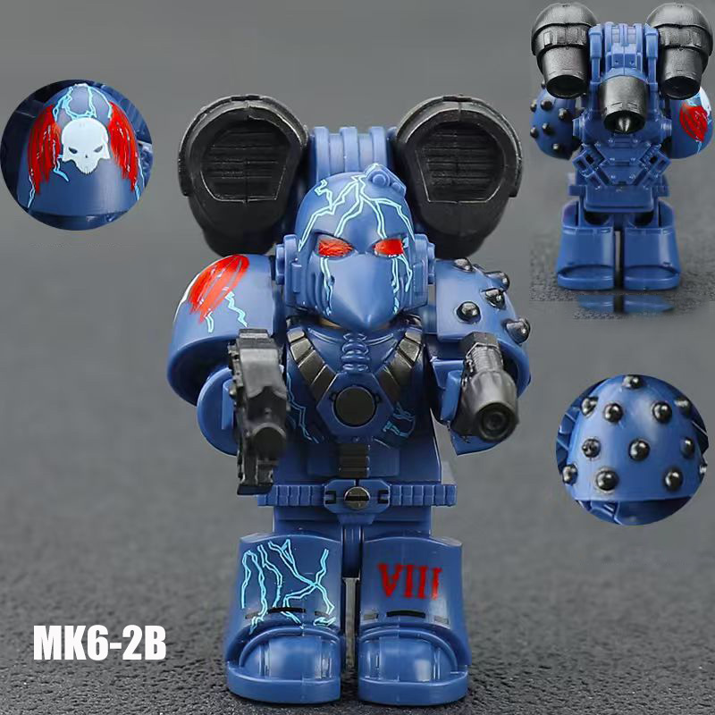 K71-73 MK40 British Game Ultramarines Warhammer Angels Minifigs Building Blocks Warrior Ultramarines Imperial Armour Helmet Toys Gift Boy