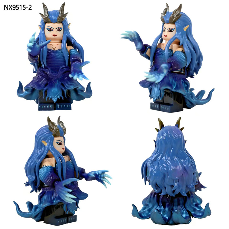 QD0009-0011 Film Cartoon Ne Zha: Demon Child Conquers the Sea Action Fiction Ao Bing Minifigs Building Blocks Toys Children Gifts