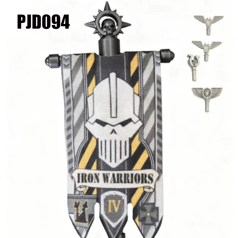 British Game Warhammer Blood Angels Minifigs Warrior Bow Sword Flag Accessories Building Blocks Helmet Children Toys Gift Boy