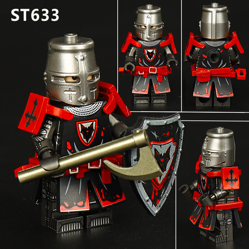 VP118 VP124 Medieval Green Gryphon Knight Army Minifigs Building Blocks Weapon Soldiers Tiger Warrier Shield Horse Children Toys Gifts