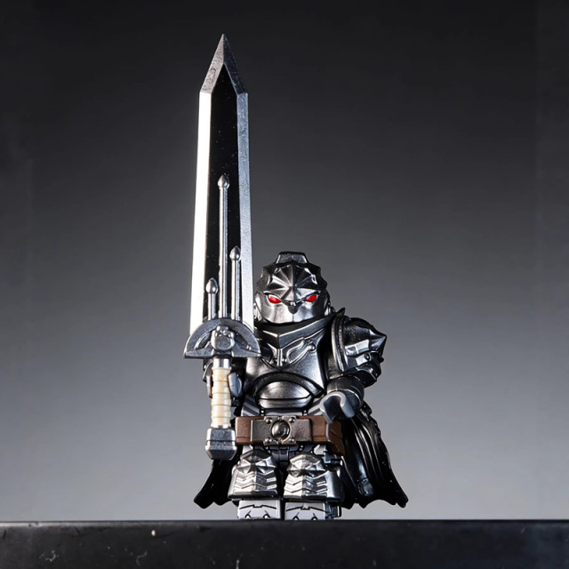 Berserk Guts Knight Medieval Minifigs Black Swordsman Warrior Armor Building Blocks Bricks Anime Figure Children Toy Accessories Gift GP104