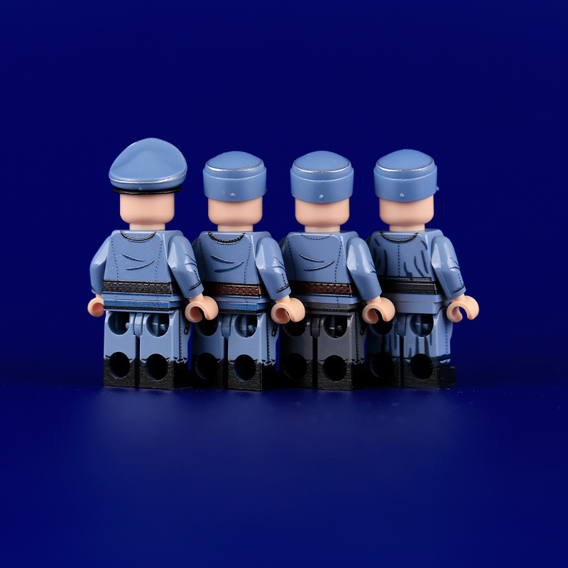 WW2 Military German Solider Air Force Officer Minifigs with Field Coats  UV Printed Uniforms Compatible Building Blocks Toy HTL068-071