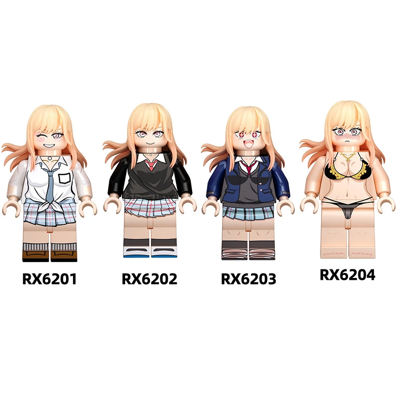 RX6401 RX6402 Japanese Anime Yahari Ore no Seishun LoveLi Shiya Action Figure Ma Yi Shao Ren Building Blocks Sakurajima Mai Children Gift