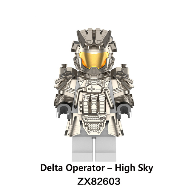 Military Delta Operator – High Sky Sentinel Army Minifigs Building Blocks Gun Heavy Weapon Gun Helmet Vest Toys Boys Gifts ZX82603
