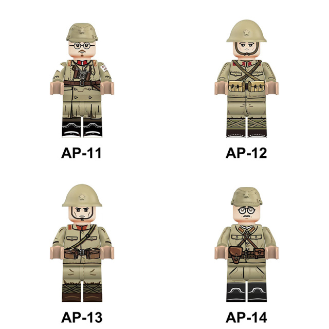 WW2 Japanese Solider Military War Correspondent Minifigure with Camera Building Blocks Figure MOC Compatible Children Toy AP11-14