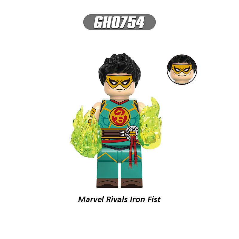 Marvel Rivals Action Figures Building Blocks Elektra Iron Fist Bullseye Minifigs Blocks Children Toys Gifts G0197