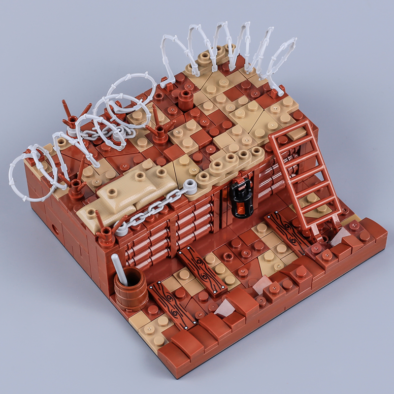 WW2 Military Trench MOC Building Blocks Set Battlefield Scene Diorama Army Soldiers Bricks Toy Gift Compatible 319PCS