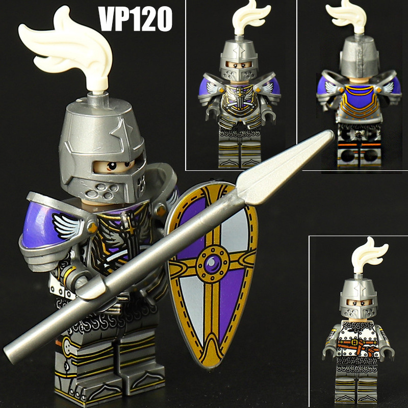 Medieval Lion Castle Paladin Knight Dragon Dungeon MOC Building Blocks Minifigs Set Fantasy Castle Bricks Toy Gift  VP120