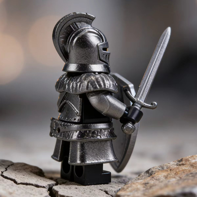 Dark Souls Faraam Knight Minifigs Metallic Armor Shield Building Blocks Toy Custom Medieval Warrior Toy Bricks Collection Gift HS005