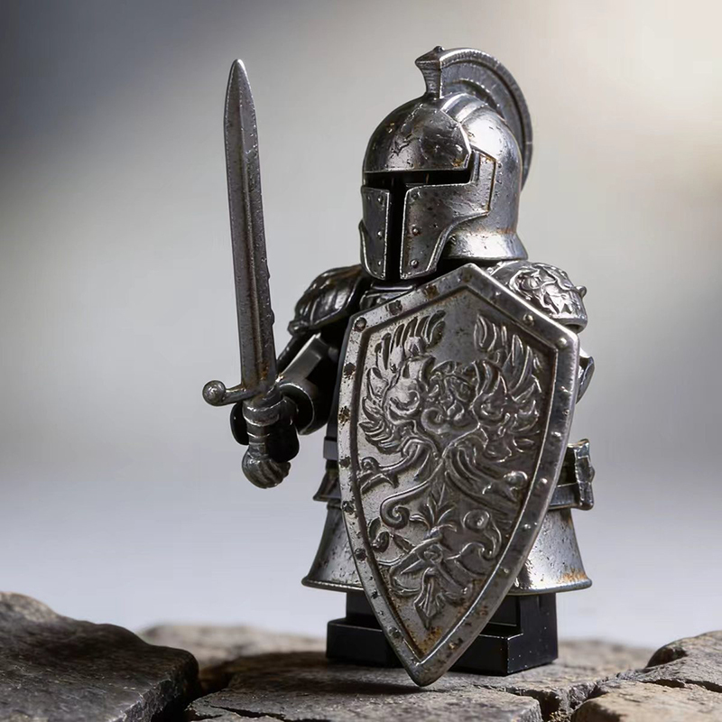Dark Souls Faraam Knight Minifigs Metallic Armor Shield Building Blocks Toy Custom Medieval Warrior Toy Bricks Collection Gift HS005