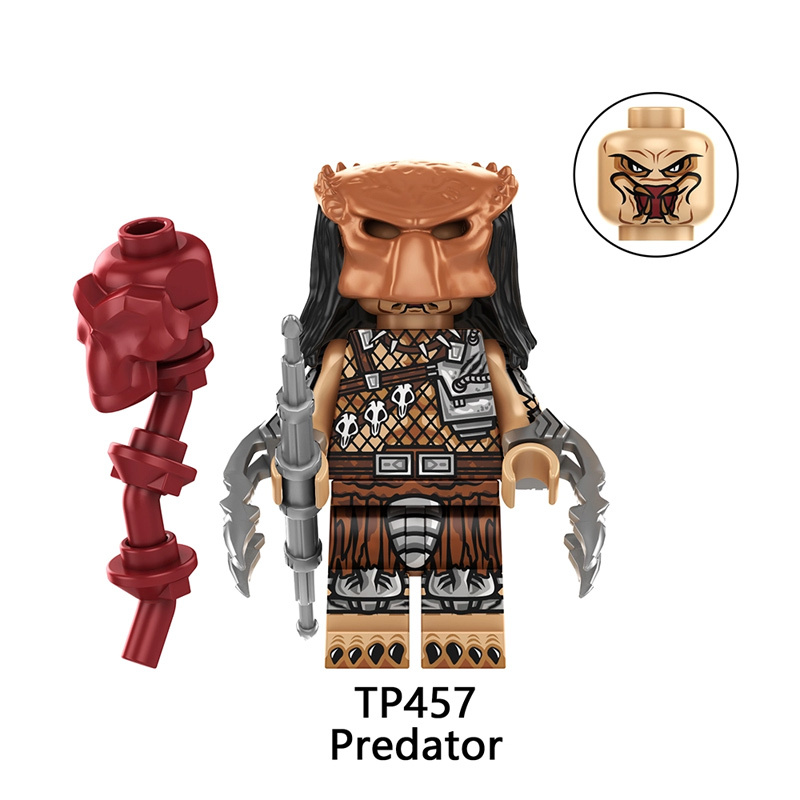 Alien Movie Series Predator Model Building Blocks Mini Action Figures Assemble Blood Robot Collection Children Gifts Toys TP1056