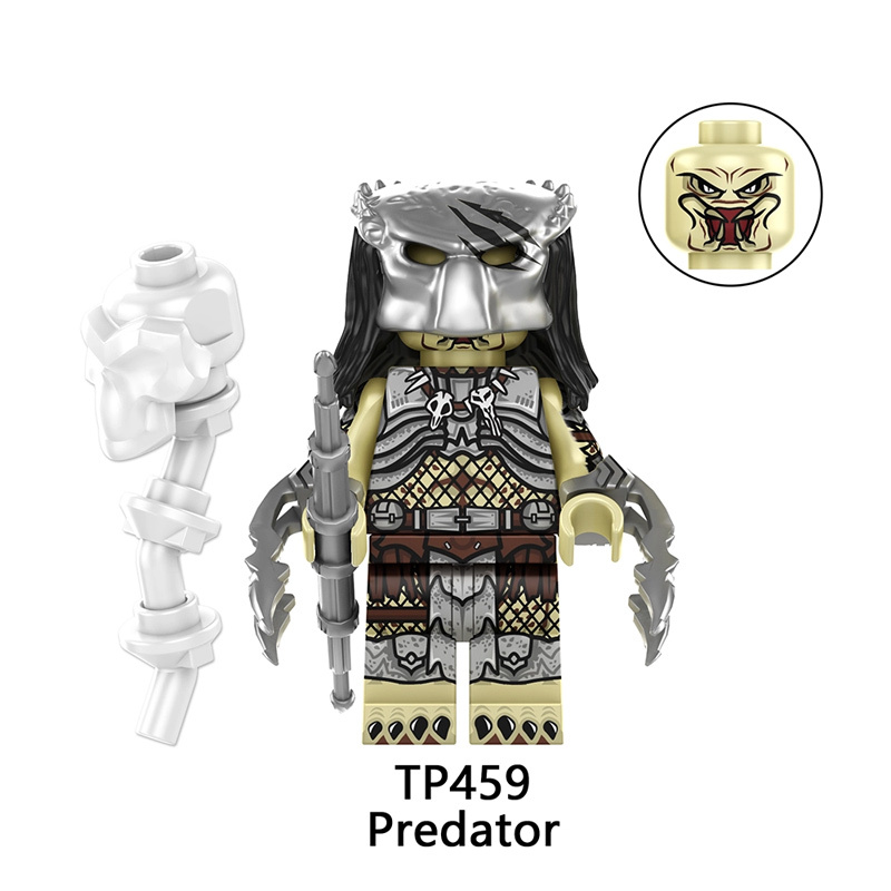 Alien Movie Series Predator Model Building Blocks Mini Action Figures Assemble Blood Robot Collection Children Gifts Toys TP1056