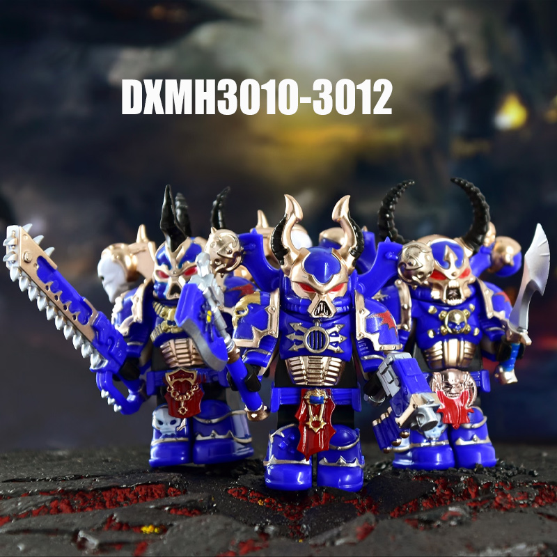Dark Chaos Space Marines Minifigs Black Legion Horned Demon