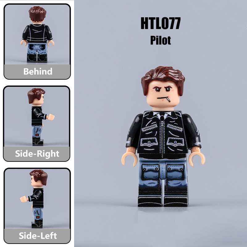 WW2 German Air Force Pilot Minifigs Luftwaffe Fighter Pilot Military Building Blocks UV Printed Toy Bricks Accessories Gift HTL077-079