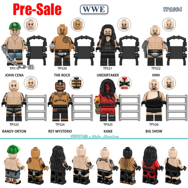 WWE Wrestling Superstars Minifigs John Cena The Rock Undertaker Triple Famous People Building Blocks Fans Collection Children Toys TP1064