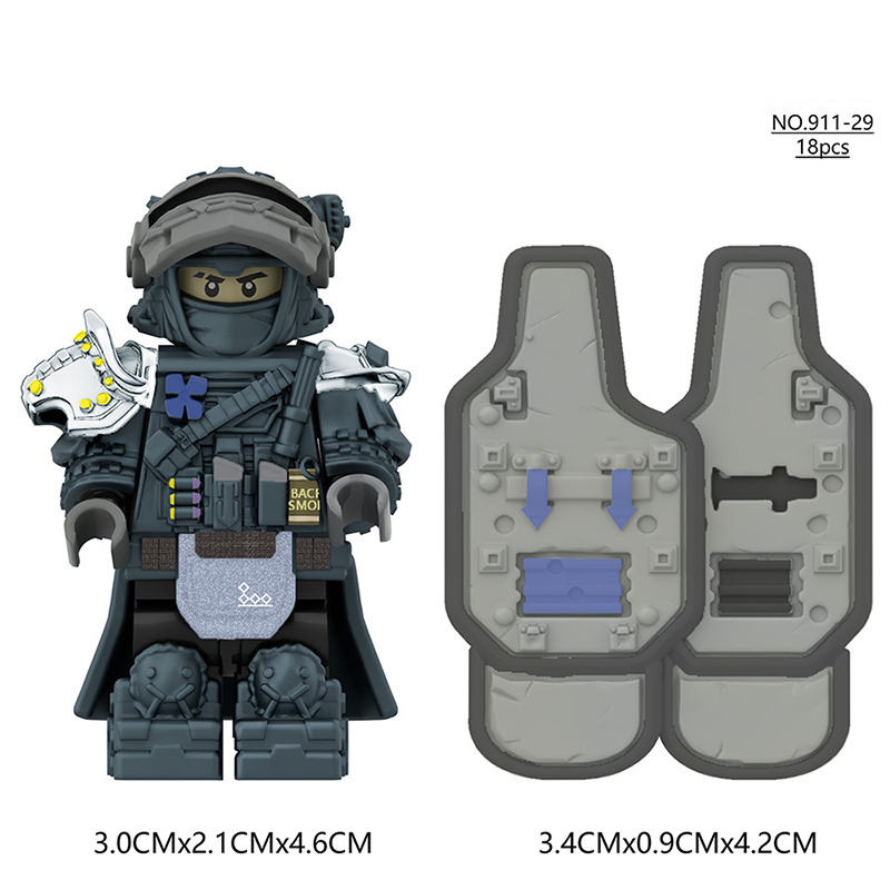 Delta Tactical Deep Blue Operator Minifigs SWAT Special Forces Military Building Blocks Children Toy Compatible Bricks 911-29